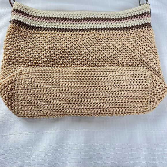 The SAK Hobo Neutral Tan Crochet Braided Strap Boho Women's Bag Purse - Picture 10 of 15